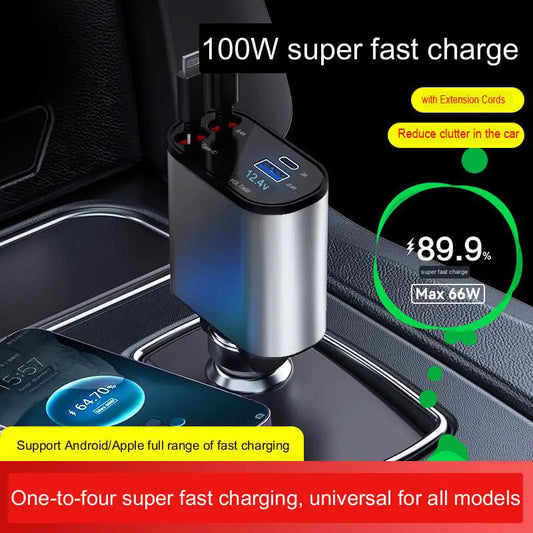 Fast Charge Retractable Car Charger(Fits all vehicles and all phones✨)