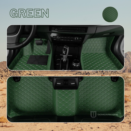 Green Color Floor Mats for Cars, SUVs, and Trucks (CM012)