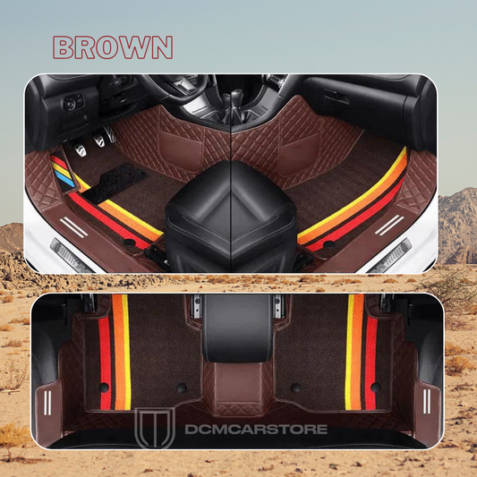 Brown Color  Floor Mats for Cars, SUVs, and Trucks 2 Layers (CM015)