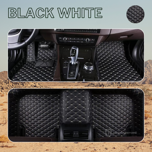 Black White Color Floor Mats for Cars, SUVs, and Trucks (CM012)
