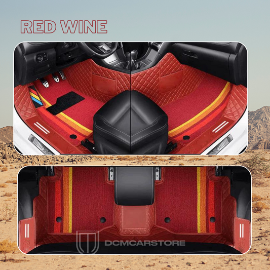 Red Wine Color  Floor Mats for Cars, SUVs, and Trucks 2 Layers (CM015)